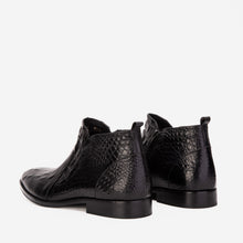 Load image into Gallery viewer, The Randor Black Crocodile Leather Side-Zip Dress Ankle Men Boot