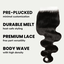 Load image into Gallery viewer, Raw Body Wave 5x5 HD Lace Human Hair Closure