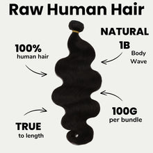 Load image into Gallery viewer, Raw Body Wave 100% Human Hair Bundles