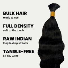 Load image into Gallery viewer, Raw Indian Wavy Bulk 100% Human Braiding Hair