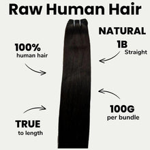 Load image into Gallery viewer, Raw Natural Black Straight 100% Human Hair Bundles