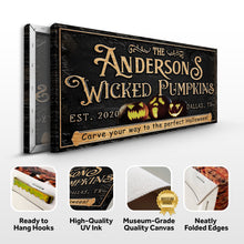 Load image into Gallery viewer, Personalized Wicked Pumpkins Halloween Sign
