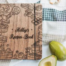 Load image into Gallery viewer, Wooden Recipe Book – Pastries Edition
