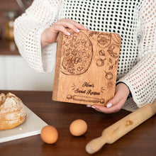 Load image into Gallery viewer, Wooden Recipe Book – Pizza Recipes