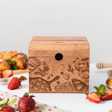 Load image into Gallery viewer, Wooden Recipe Box – Bakery Theme