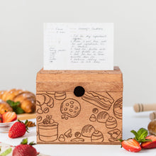 Load image into Gallery viewer, Wooden Recipe Box – Pastries Collection