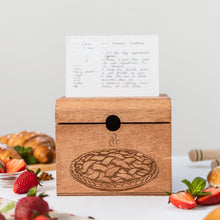Load image into Gallery viewer, Wooden Recipe Box – Pies &amp; Desserts