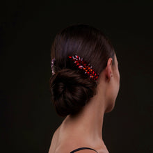 Load image into Gallery viewer, Elegant Red Crystal 2-Piece Hair Comb Set