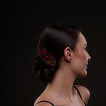 Load image into Gallery viewer, Elegant Red Crystal 2-Piece Hair Comb Set