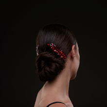Load image into Gallery viewer, Elegant Red Crystal 2-Piece Hair Comb Set