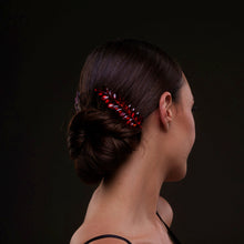 Load image into Gallery viewer, Elegant Red Crystal 2-Piece Hair Comb Set