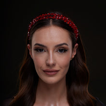 Load image into Gallery viewer, Red Crystal Beaded Hairband