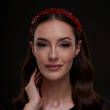 Load image into Gallery viewer, Red Crystal Beaded Hairband