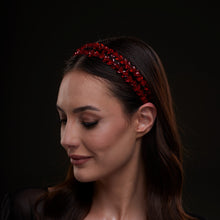 Load image into Gallery viewer, Red Crystal Beaded Hairband