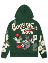 Load image into Gallery viewer, Red Letters Copy Me Scattered Hoodie - Green
