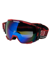 Load image into Gallery viewer, Bomber Goggles (Red w/Flash Blue Lens)