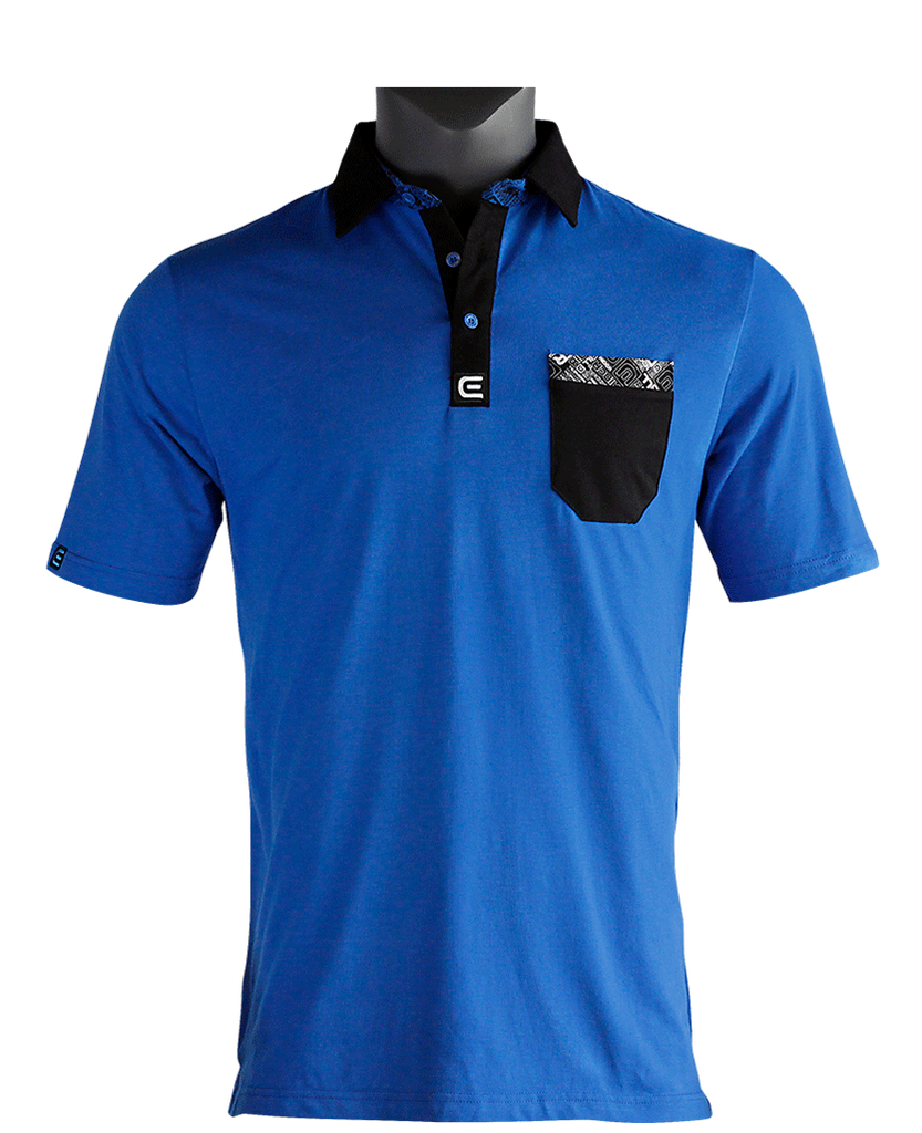 Rockwell Tri-Blend Pocket Polo - Blue