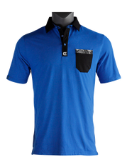 Load image into Gallery viewer, Rockwell Tri-Blend Pocket Polo - Blue