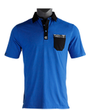 Rockwell Tri-Blend Pocket Polo - Blue