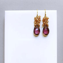 Load image into Gallery viewer, Rhodolite Garnet Bala Earrings