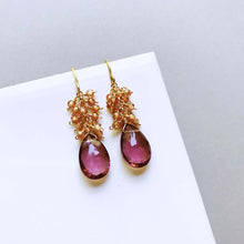 Load image into Gallery viewer, Rhodolite Garnet Bala Earrings