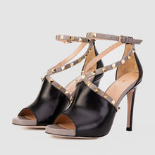Load image into Gallery viewer, The Ribnica Black Leather Ankle Strap Women Sandal