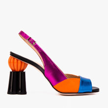 Load image into Gallery viewer, The Rize Multicolor Pumpkin Heel Leather Women Sandal