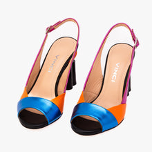 Load image into Gallery viewer, The Rize Multicolor Pumpkin Heel Leather Women Sandal