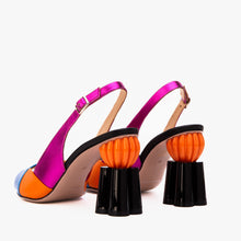 Load image into Gallery viewer, The Rize Multicolor Pumpkin Heel Leather Women Sandal