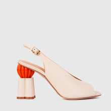 Load image into Gallery viewer, The Cimla Cream Leather Pumpkin Heel Women Sandal