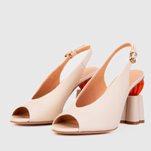 Load image into Gallery viewer, The Cimla Cream Leather Pumpkin Heel Women Sandal