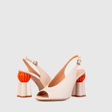 Load image into Gallery viewer, The Cimla Cream Leather Pumpkin Heel Women Sandal