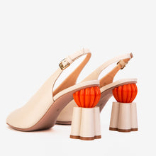 Load image into Gallery viewer, The Cimla Cream Leather Pumpkin Heel Women Sandal