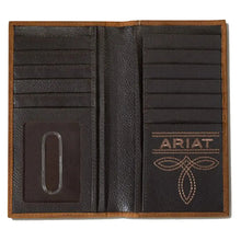 Load image into Gallery viewer, Ariat Branded Brindle Calf Hair Overlay - Men's Rodeo Wallet