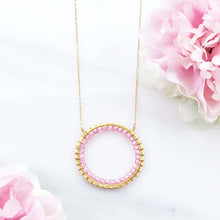 Load image into Gallery viewer, Rose Quartz Halo Necklace
