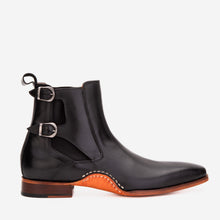 Load image into Gallery viewer, The Royal Hand Craft Black Leather Double-Buckle Chelsea Men Boot