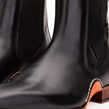 Load image into Gallery viewer, The Royal Hand Craft Black Leather Double-Buckle Chelsea Men Boot