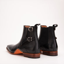 Load image into Gallery viewer, The Royal Hand Craft Black Leather Double-Buckle Chelsea Men Boot