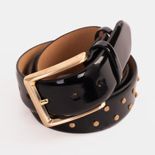 Load image into Gallery viewer, The Jupiter Black Patent Spike Leather Belt