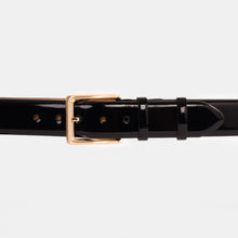 Load image into Gallery viewer, The Jupiter Black Patent Spike Leather Belt