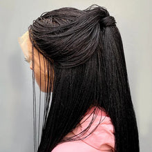 Load image into Gallery viewer, 28" Micro Twist Braided Wig | 1B Black | Front Lace | Glueless | Petite Cap | For Black Women