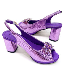 Load image into Gallery viewer, Open Toe Women Heels Shoes And Bag Set GRT543