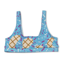 Load image into Gallery viewer, Light blue ice cream sprinkle adult women summer swim top
