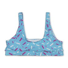 Load image into Gallery viewer, Light blue ice cream sprinkle adult women summer swim top