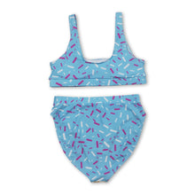 Load image into Gallery viewer, Light blue ice cream sprinkle women summer swimsuit