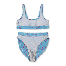 Load image into Gallery viewer, Light blue ice cream sprinkle women summer swimsuit