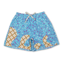 Load image into Gallery viewer, Light blue ice cream sprinkle adult men swim trunks