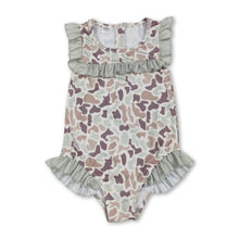 Load image into Gallery viewer, Ruffle camo hunting baby girls one piece swimsuit