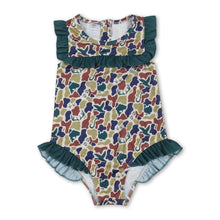 Load image into Gallery viewer, Ruffle camo deer duck fishing hunting baby girls swimsuit