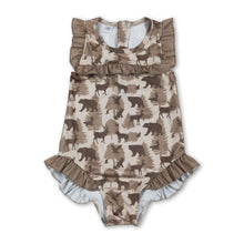Load image into Gallery viewer, Ruffle deer duck dog bear hunting baby girls swimsuit